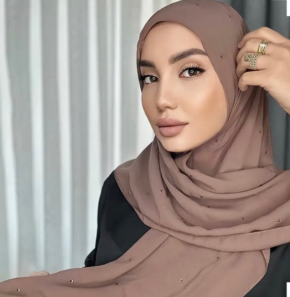 Maryam's Essential Large Premium Diamanté Chiffon Scarf/Hijab
