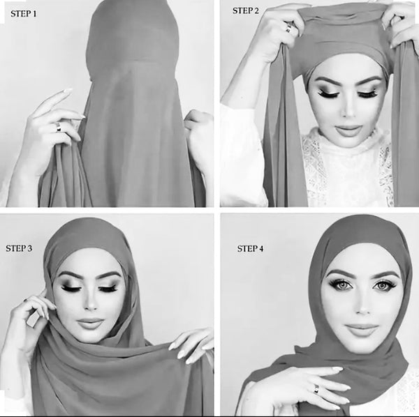 Maryam's Essential Instant Premium Chiffon Hijab with Cap