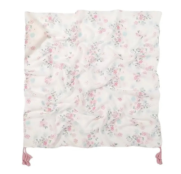 Maryam's Essential Flower Printed Polyester Tassels Hijab