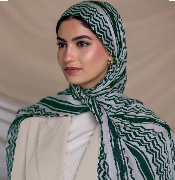 Maryam’s Essential Arab Vintage Print Premium Chiffon Scarf/Hijab