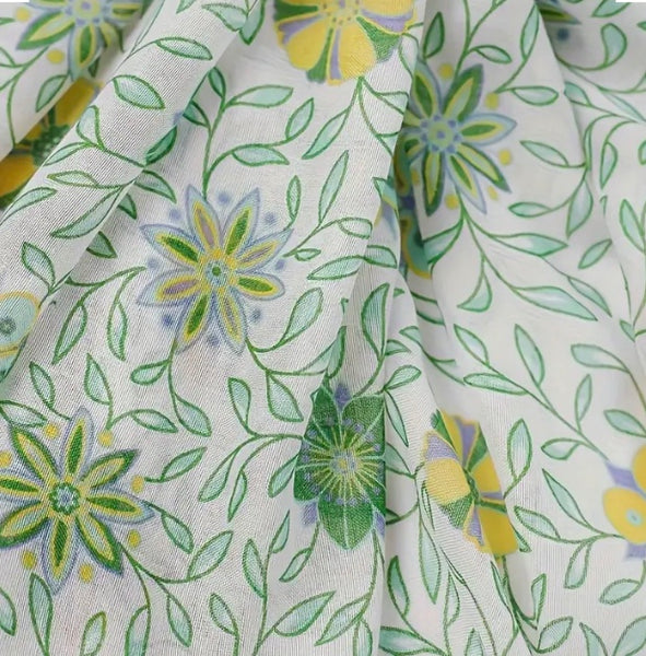 Maryam's Essential Flower Printed Polyester Tassels Hijab