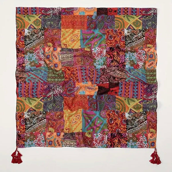 Maryam's Essential Luxury Flower Printed Cotton Tassels Hijab