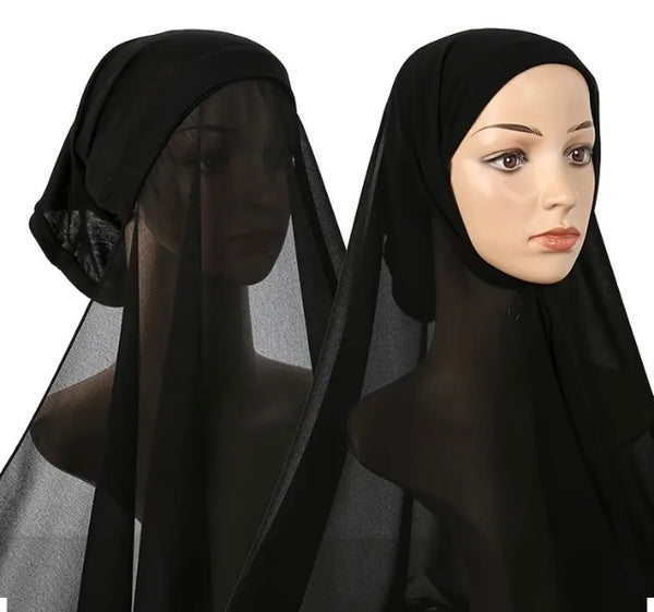 Maryam's Essential Instant Premium Chiffon Hijab with Cap