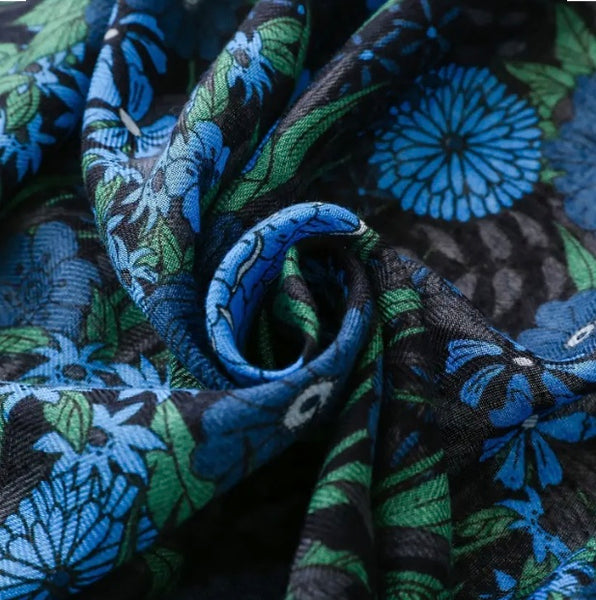 Maryam's Essential Luxury Flower Printed Cotton Tassels Hijab