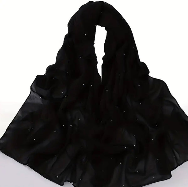 Maryam's Essential Large Premium Diamanté Chiffon Scarf/Hijab