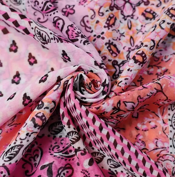 Maryam's Essential Paisley Printed Cotton Viscose Tassels Hijab