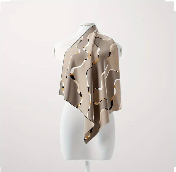 Maryam's Essential Luxury Silk Polyester Printed Scarves/Shawls