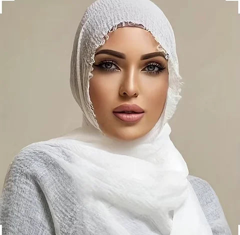 Maryam's Essential Frayed Edge Cotton Crinkle Hijab