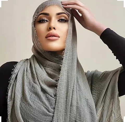 Maryam's Essential Frayed Edge Cotton Crinkle Hijab