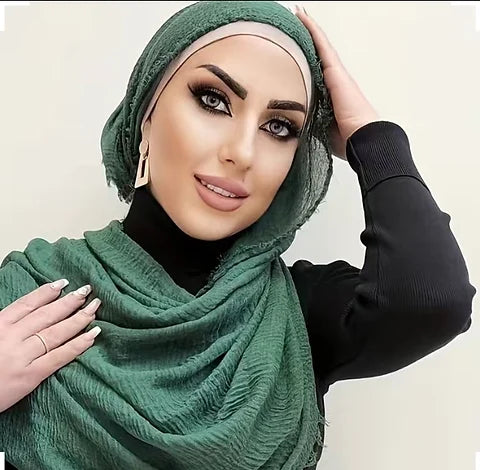 Maryam's Essential Frayed Edge Cotton Crinkle Hijab