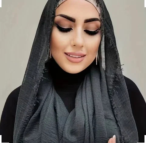 Maryam's Essential Frayed Edge Cotton Crinkle Hijab