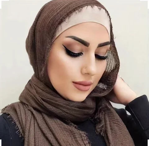 Maryam's Essential Frayed Edge Cotton Crinkle Hijab