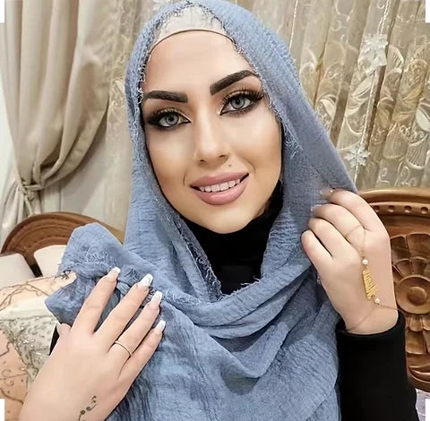 Maryam's Essential Frayed Edge Cotton Crinkle Hijab