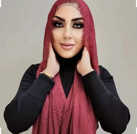 Maryam's Essential Frayed Edge Cotton Crinkle Hijab