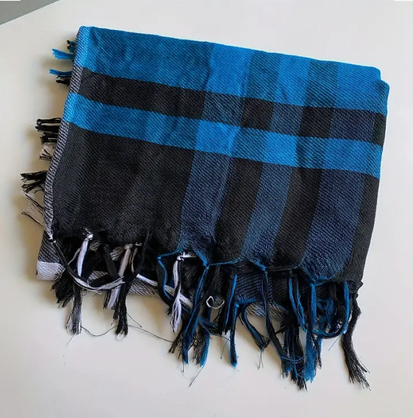 Maryam’s Essential Arab Premium Cotton Plaid Tassels Scarf/Shawl