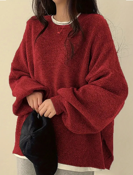 Maryam’s Essential Casual Knit Crew Neck Long Sleeves Pullover Sweater
