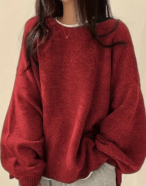 Maryam’s Essential Casual Knit Crew Neck Long Sleeves Pullover Sweater