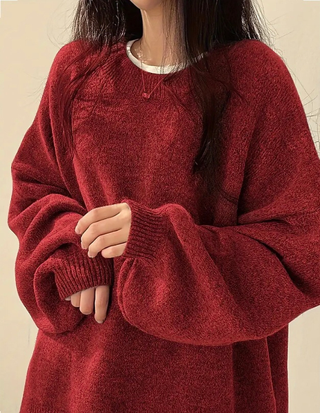 Maryam’s Essential Casual Knit Crew Neck Long Sleeves Pullover Sweater