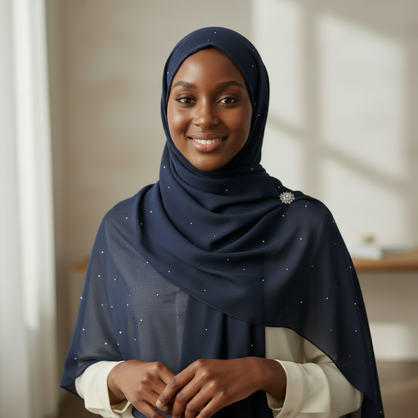 Maryam's Essential Large Premium Diamanté Cotton Viscose Hijab