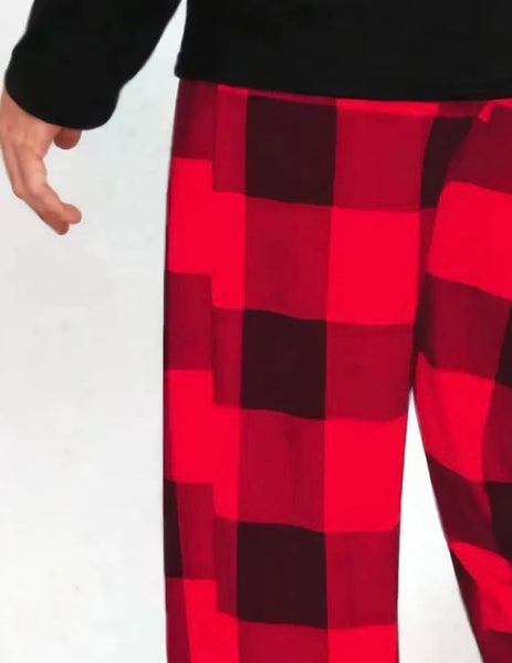 Maryam’s Essential Plaid Pattern Casual Loose Stretchy Elastic Waist Lounge Pants Bottom