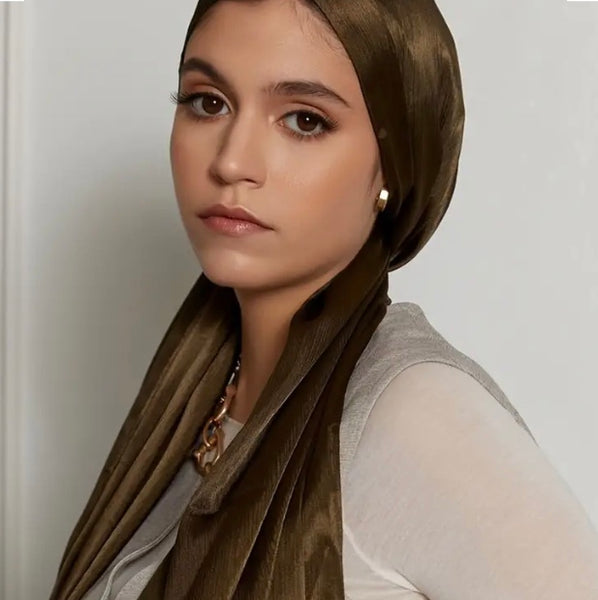 Maryam's Diamond Style Plain Shiny Polyester Hijabs/Scarves