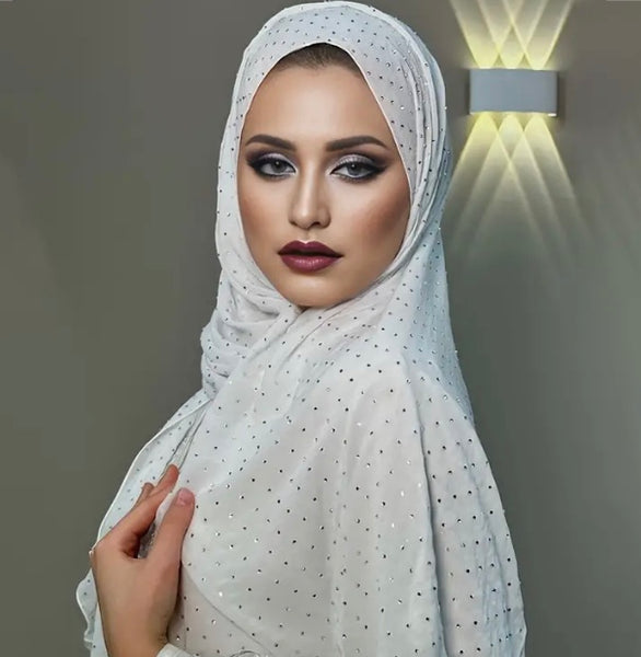 Maryam's Essential Premium Heavy Diamanté Chiffon Scarf/Hijab