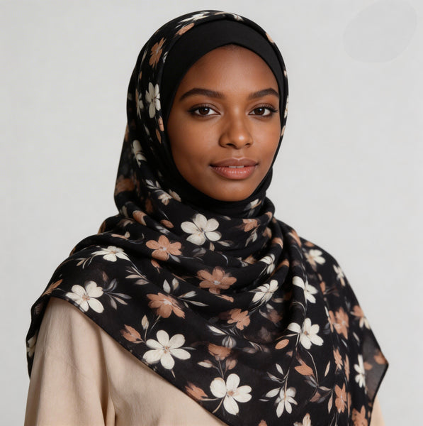 Maryam's Essential Premium Printed Bubble Chiffon Hijab