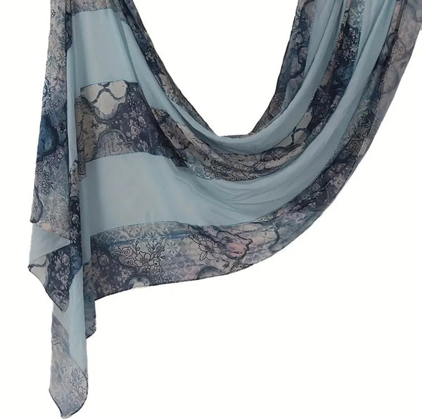 Maryam’s Essential Women Diamanté Lightweight Colour-block Print Hijab Scarf