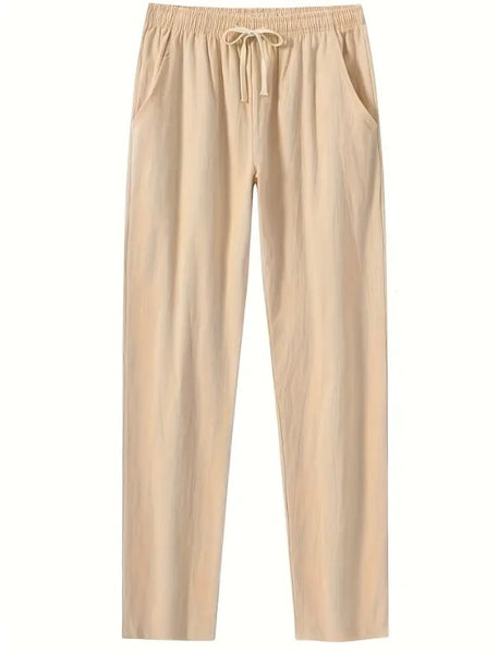 Maryam’s Essential Lightweight Breathable Drawstring Cotton Linen Loose Pant