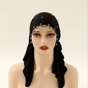 Maryam’s Essential Diamanté Elegant Everyday & Formal Chic Pre - Tied Head-wrap Hijab