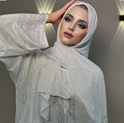 Maryam's Essential Premium Heavy Diamanté Chiffon Scarf/Hijab