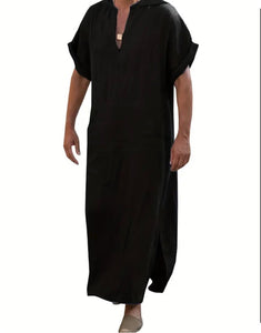 Maryam’s Diamond Style Luxury Men’s Hood Ethnic Loose Vintage Robe Kaftan