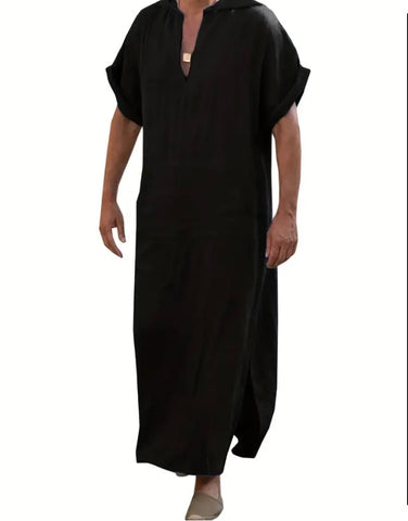 Maryam’s Diamond Style Luxury Men’s Hood Ethnic Loose Vintage Robe Kaftan