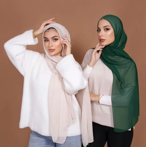 Maryam's Essential Two Pieces Set Plain Premium Chiffon Hijab