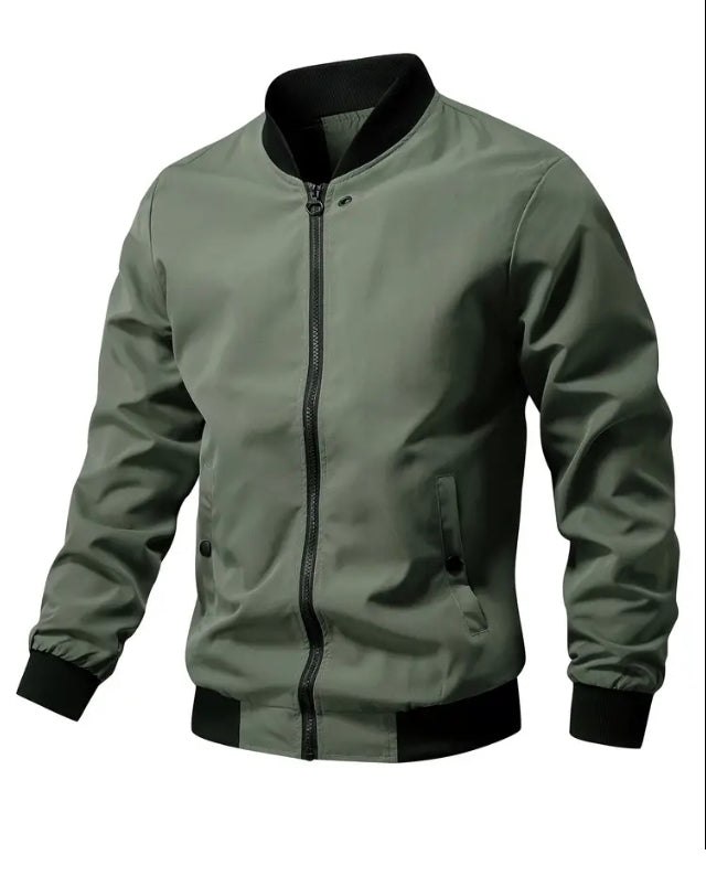 Maryam’s Essential Casual Stand Collar Pocket Lightweight Woven Acetate Outdoor Outerwear