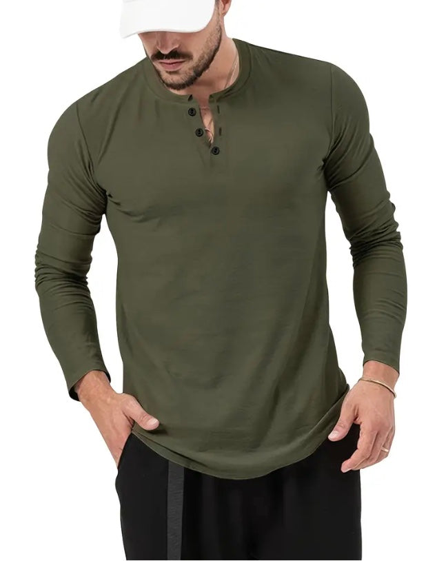 Maryam’s Essential Luxury Casual Breathable V-Neck Button Long Sleeves Shirt