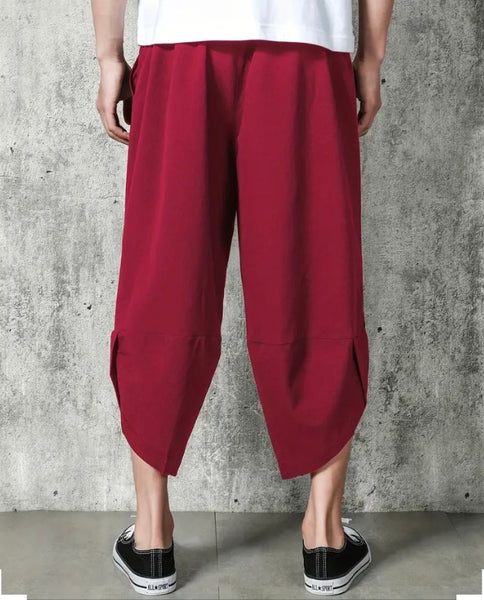 Maryam’s Essential Luxury Vintage Drawstring Wide Leg Cropped Harem Trouser