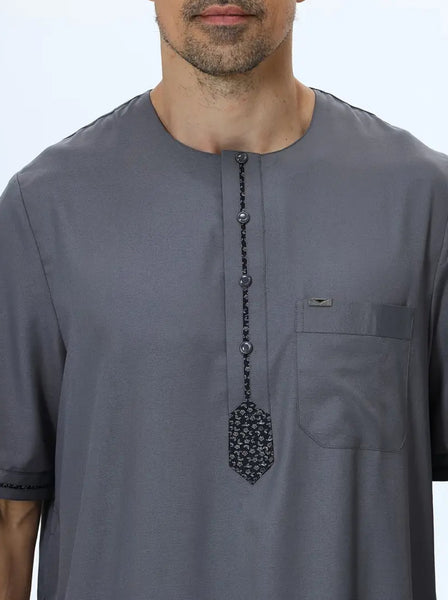 Maryam’s Essential Arab Men Ethnic Vintage Geometric Pattern Kaftan