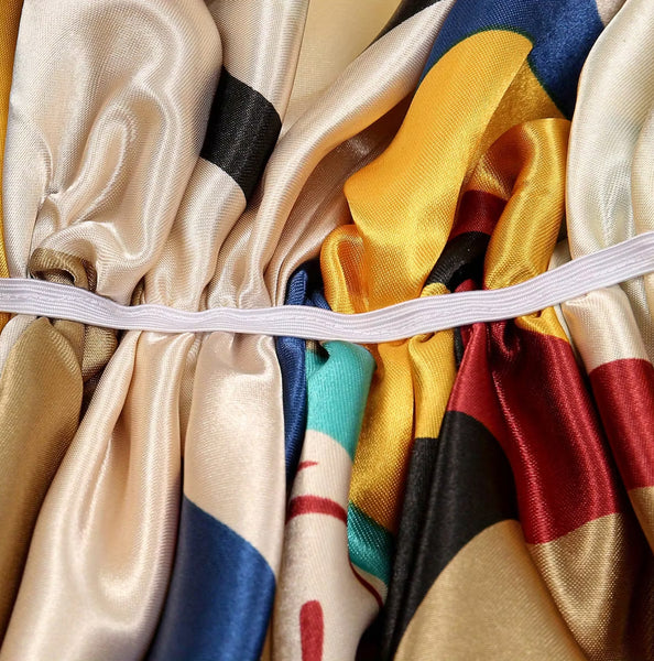 Maryam’s Essential Mature Elegant Vintage Print Pre-Tied Elastic Band Hijab