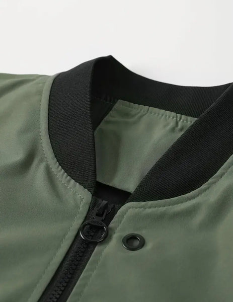 Maryam’s Essential Casual Stand Collar Pocket Lightweight Woven Acetate Outdoor Outerwear