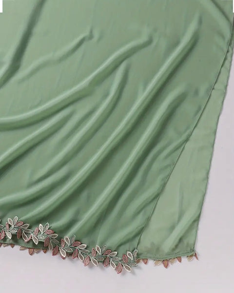 Maryam’s Essential Luxury Leaf Embroidery Edge Chiffon Hijabs/Scarves
