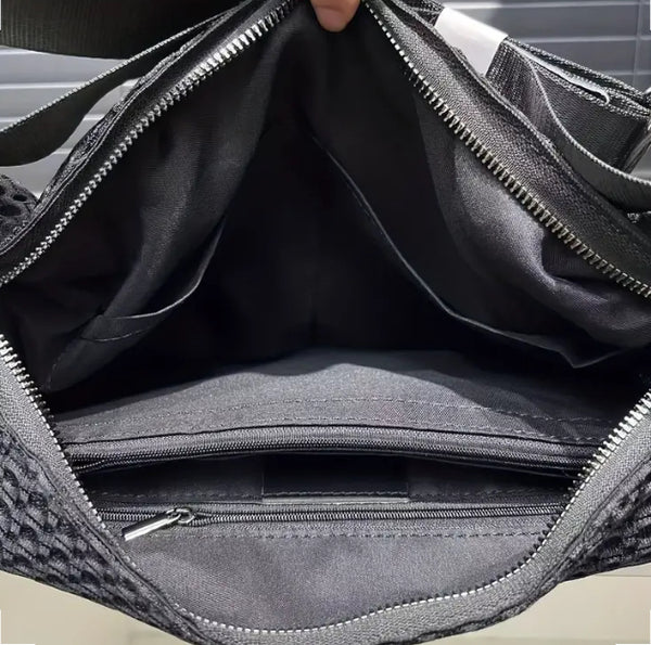 Maryam’s Essential Lightweight Mesh PU Leather Crescent Shape Shoulder Chest Bag