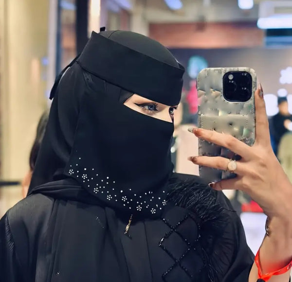 Maryam’s Essential Diamanté Thin Breathable Chiffon Niqab Veil Headscarf