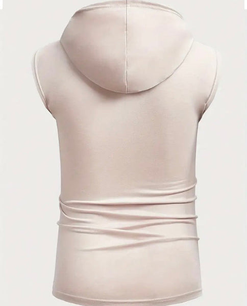 Maryam’s Essential Breathable Hood Drawstring Sleeveless Cotton Top Tank