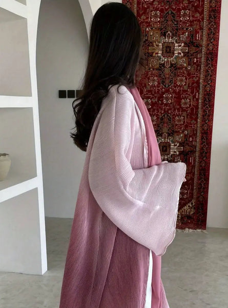 Maryam’s Essential Luxury Tie-Dye Hem Long Bell Sleeves Maxi Abaya Dress