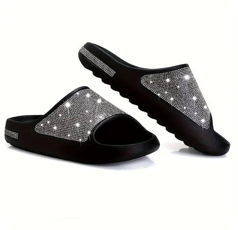 Maryam’s Essential Sparkle Diamanté Slip-on Slide Slipper Shoes