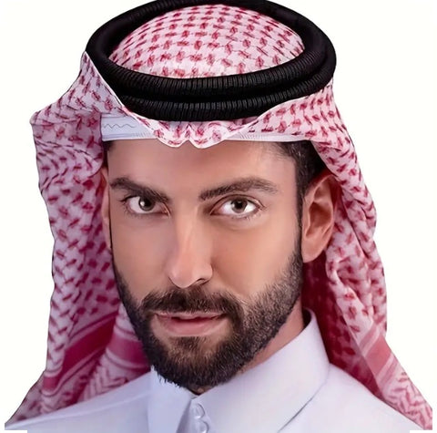 Maryam’s Essential Arab Men Premium Cotton Shemagh Keffiyeh Scarf/Shawl