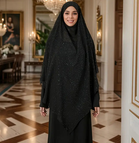 Maryam’s Essential Luxury Plain Double Layered Khimar Hijab