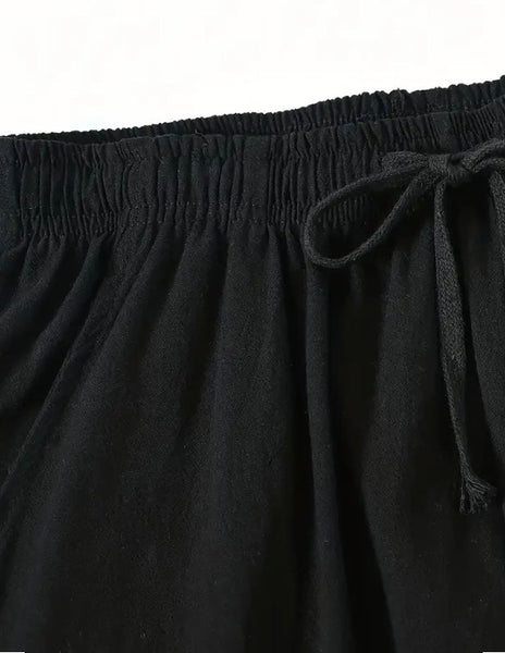 Maryam’s Essential Lightweight Breathable Drawstring Cotton Linen Loose Pant