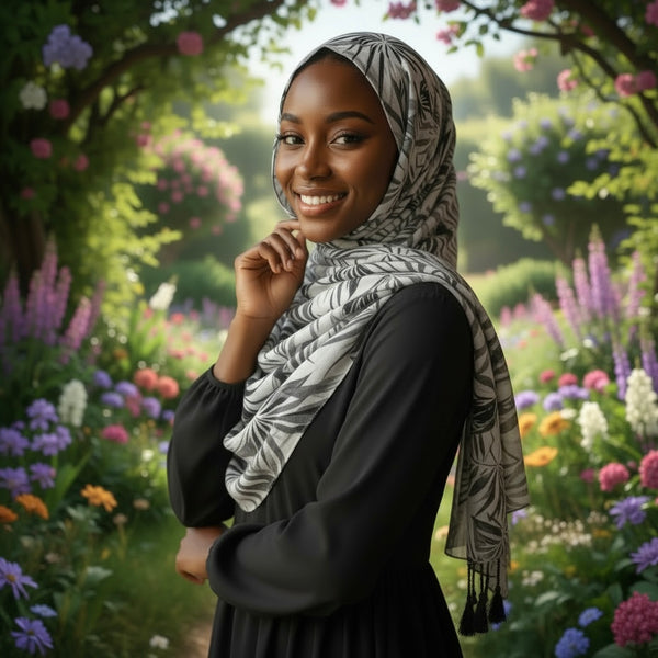 Maryam’s Essential Printed Cotton Viscose Tassels Hijab